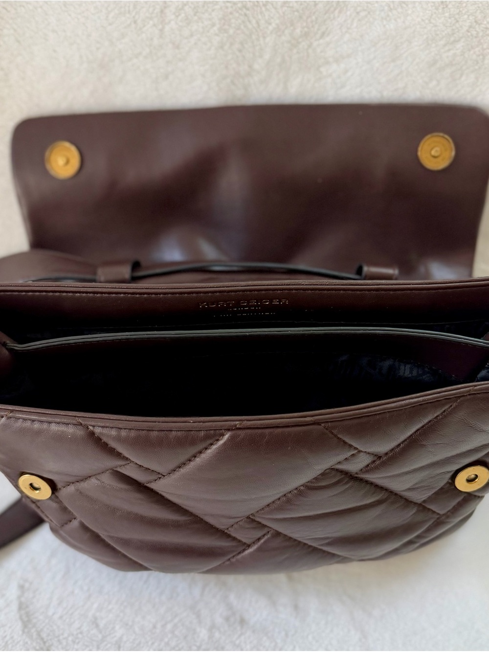 Kurt Geiger London Medium Kensington Soft Bag - Brown Leather - Picture 9 of 16